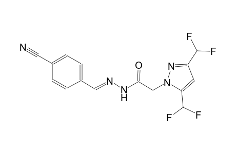 2-[3,5-bis(difluoromethyl)-1H-pyrazol-1-yl]-N'-[(E)-(4-cyanophenyl)methylidene]acetohydrazide