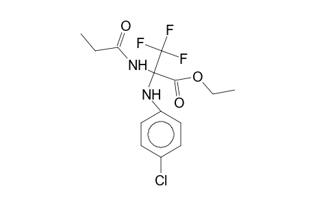 Ethyl 2-(4-chloroanilino)-3,3,3-trifluoro-2-(propionylamino)propanoate