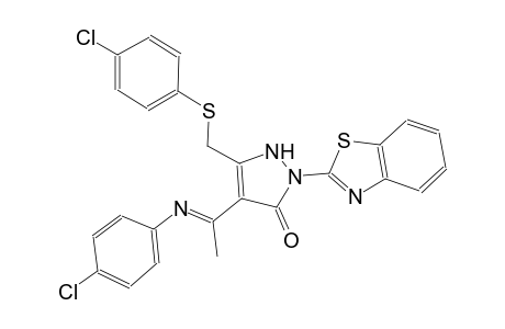 3H-pyrazol-3-one, 2-(2-benzothiazolyl)-4-[(1E)-1-[(4-chlorophenyl)imino]ethyl]-5-[[(4-chlorophenyl)thio]methyl]-1,2-dihydro-