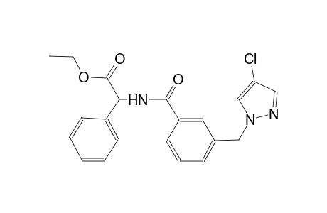 ethyl ({3-[(4-chloro-1H-pyrazol-1-yl)methyl]benzoyl}amino)(phenyl)acetate