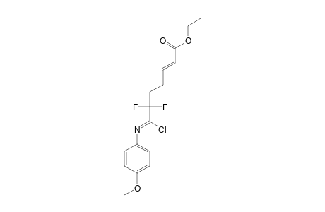 ETHYL-(E)-7-CHLORO-6,6-DIFLUORO-7-(4-METHOXYPHENYLIMINO)-2-HEPTENOATE
