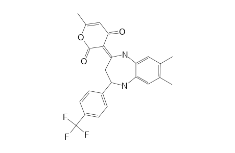 (3E)-3-[7,8-dimethyl-2-[4-(trifluoromethyl)phenyl]-1,2,3,5-tetrahydro-1,5-benzodiazepin-4-ylidene]-6-methyl-pyran-2,4-quinone