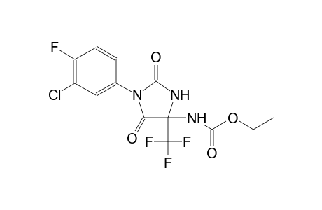 ethyl 1-(3-chloro-4-fluorophenyl)-2,5-dioxo-4-(trifluoromethyl)-4-imidazolidinylcarbamate
