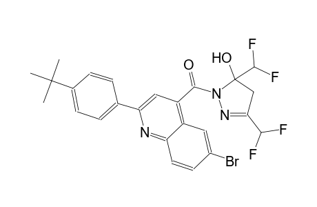1-{[6-bromo-2-(4-tert-butylphenyl)-4-quinolinyl]carbonyl}-3,5-bis(difluoromethyl)-4,5-dihydro-1H-pyrazol-5-ol