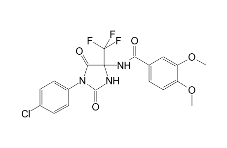 N-[1-(4-chlorophenyl)-2,5-dioxo-4-(trifluoromethyl)imidazolidin-4-yl]-3,4-dimethoxybenzamide
