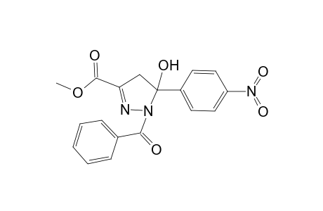 2-Pyrazoline-3-carboxylic acid, 1-benzoyl-5-hydroxy-5-(4-nitrophenyl)-, methyl ester