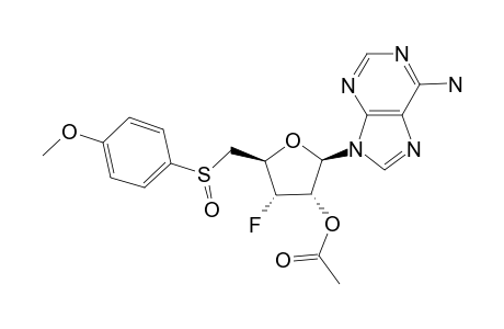 2'-O-ACETYL-3',5'-DIDEOXY-3'-FLUORO-5'-[(4-METHOXYPHENYL)-SUPHINYL]-ADENOSINE;LESS-POLAR-ISOMER