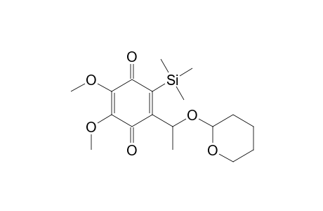 2,5-Cyclohexadiene-1,4-dione, 2,3-dimethoxy-5-[1-[(tetrahydro-2H-pyran-2-yl)oxy]ethyl]-6-(trimethylsilyl)-