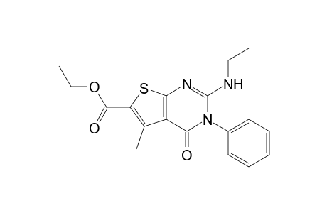 Ethyl 2-(ethylamino)-3,4-dihydro-5-methyl-4-oxo-3-phenylthieno[2,3-d]pyrimidine-6-carboxylate