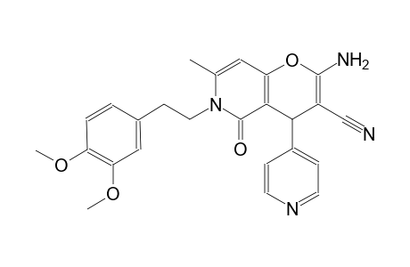 2-amino-6-[2-(3,4-dimethoxyphenyl)ethyl]-7-methyl-5-oxo-4-(4-pyridinyl)-5,6-dihydro-4H-pyrano[3,2-c]pyridine-3-carbonitrile