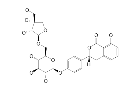 3R-HYDRANGENOL-4'-O-APIOSYLGLUCOPYRANOSIDE;3R-HYDRANGENOL-4'-O-APIOFURANOSYL-(1->6)-BETA-D-GLUCOPYRANOSIDE