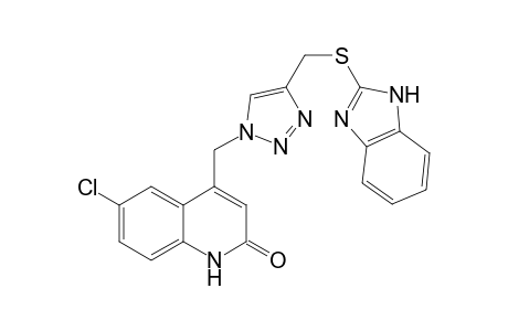 4-((4-(((1H-benzo[d]imidazol-2-yl)thio)methyl)-1H-1,2,3-triazol-1-yl)methyl)-6-chloroquinolin-2(1H)-one