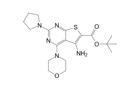 5-amino-4-(4-morpholinyl)-2-(1-pyrrolidinyl)-6-thieno[2,3-d]pyrimidinecarboxylic acid tert-butyl ester