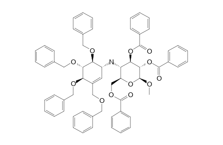 METHYL-2,3,6-TRI-O-BENZOYL-4-DEOXY-[(1'R,4'R,5'S,6'S)-4',5',6'-TRIBENZYLOXY-3'-(BENZYLOXYMETHYL)-CYCLOHEX-2'-ENYL]-AMINO-BETA-D-GLUCOPYRANOSIDE