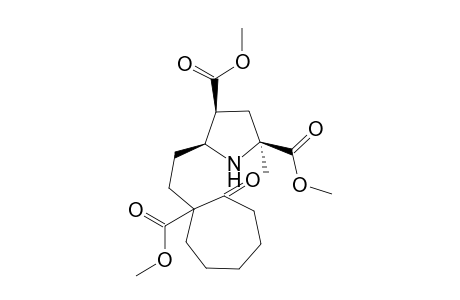 Dimethyl 2-methyl-c-5-[1'-(1"-methoxycarbonyl-2"-oxocycloheptyl)ethyl]pyrrolidine-s-2,c-4-dicarboxylate