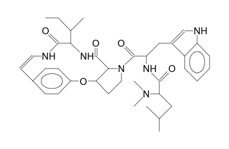Pentanamide, 2-(dimethylamino)-N-[1-(1H-indol-3-ylmethyl)-2-[3,3a,11,12,13,14,15,15a-octahydro-13-(1-methylpropyl)-12,15-dioxo-5,8-ethenopyrrolo[3,2-b][1,5,8]oxadiazacyclotetradecin-1(2H)-yl]-2-oxoethyl]-4-methyl-