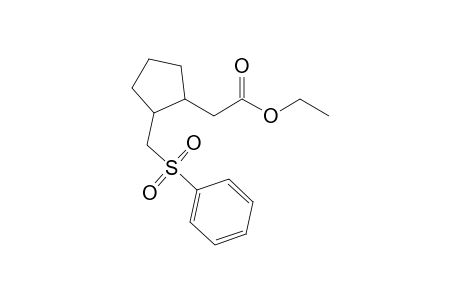 2-(Phenylsulfonylmethyl)cyclopentane-1-acetic acid ethyl ester