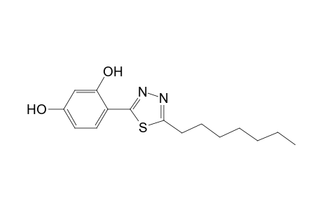 4-(5-Heptyl-1,3,4-thiadiazol-2-yl)benzene-1,3-diol