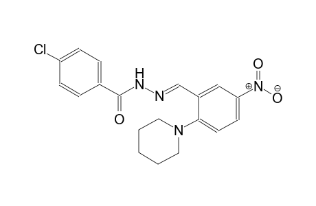 4-chloro-N'-{(E)-[5-nitro-2-(1-piperidinyl)phenyl]methylidene}benzohydrazide