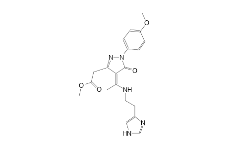 1H-pyrazole-3-acetic acid, 4,5-dihydro-4-[1-[[2-(1H-imidazol-4-yl)ethyl]amino]ethylidene]-1-(4-methoxyphenyl)-5-oxo-, methyl ester, (4Z)-