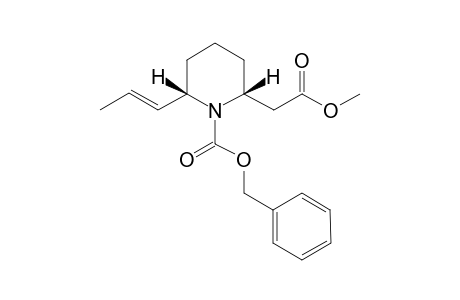 (2R,6S)-2-(2-keto-2-methoxy-ethyl)-6-[(E)-prop-1-enyl]piperidine-1-carboxylic acid benzyl ester