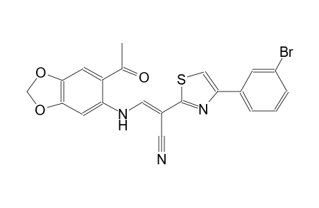 (2E)-3-[(6-acetyl-1,3-benzodioxol-5-yl)amino]-2-[4-(3-bromophenyl)-1,3-thiazol-2-yl]-2-propenenitrile
