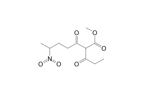 Heptanoic acid, 6-nitro-3-oxo-2-(1-oxopropyl)-, methyl ester