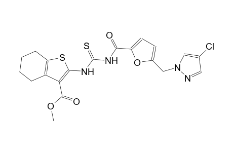 methyl 2-{[({5-[(4-chloro-1H-pyrazol-1-yl)methyl]-2-furoyl}amino)carbothioyl]amino}-4,5,6,7-tetrahydro-1-benzothiophene-3-carboxylate