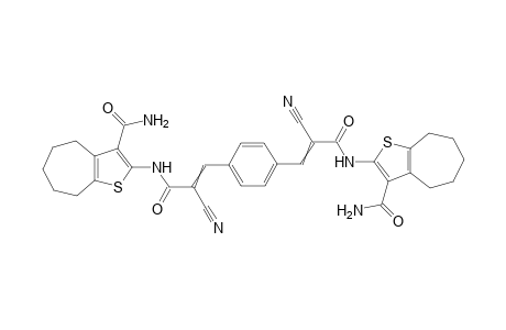 2,2'-((3,3'-(1,4-phenylene)bis(2-cyanoacryloyl))bis(azanediyl))bis(5,6,7,8-tetrahydro-4H-cyclohepta[b]thiophene-3-carboxamide)