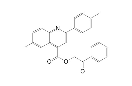 4-quinolinecarboxylic acid, 6-methyl-2-(4-methylphenyl)-, 2-oxo-2-phenylethyl ester
