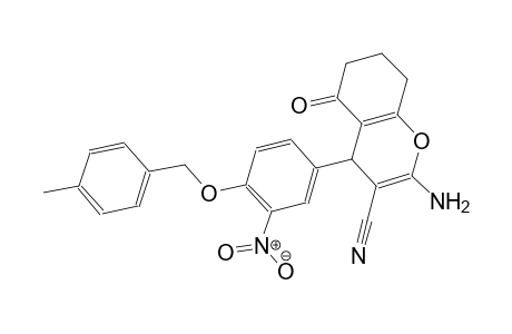 2-amino-4-{4-[(4-methylbenzyl)oxy]-3-nitrophenyl}-5-oxo-5,6,7,8-tetrahydro-4H-chromene-3-carbonitrile