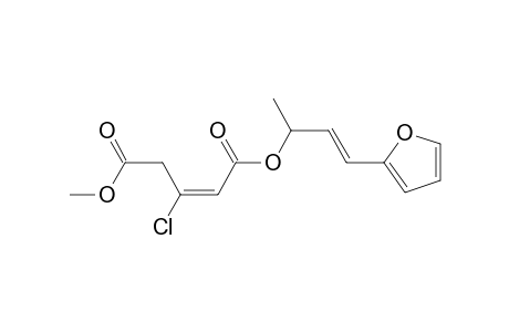 2-Pentenedioic acid, 3-chloro-, 1-[3-(2-furanyl)-1-methyl-2-propenyl]5-methyl ester, (E,E)-