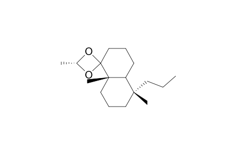 Spiro[1,3-dioxolane-2,1'(2'H)-naphthalene], octahydro-5',8'a-dimethyl-5'-propyl-, (4'a.alpha.,5'.alpha.,8'a.beta.)-(.+-.)-