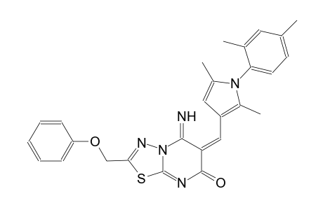 (6E)-6-{[1-(2,4-dimethylphenyl)-2,5-dimethyl-1H-pyrrol-3-yl]methylene}-5-imino-2-(phenoxymethyl)-5,6-dihydro-7H-[1,3,4]thiadiazolo[3,2-a]pyrimidin-7-one