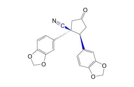 1,2-trans-bis[3,4-(methylenedioxy)phenyl]-4-oxo-cyclopentanecarbonitrile