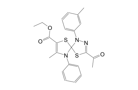 ethyl 3-acetyl-8-methyl-1-(3-methylphenyl)-9-phenyl-4,6-dithia-1,2,9-triazaspiro[4.4]nona-2,7-diene-7-carboxylate