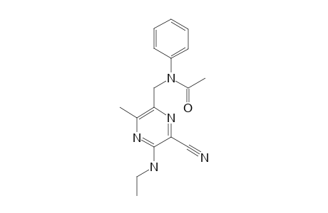 2-ETHYLAMINO-6-METHYL-5-(N-ACETYLANILINO)-METHYLPYRAZINE-3-CARBONITRILE