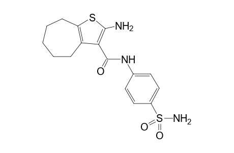 2-amino-N-[4-(aminosulfonyl)phenyl]-5,6,7-,8-tetrahydro-4H-cyclohepta[b]thiophene-3-carboxamide