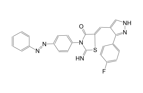 4-thiazolidinone, 5-[[3-(4-fluorophenyl)-1H-pyrazol-4-yl]methylene]-2-imino-3-[4-[(E)-phenylazo]phenyl]-, (5Z)-