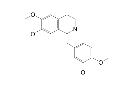 1,2,3,4-Tetrahydroisoquinoline, 7-hydroxy-6-methoxy-1-(5-hydroxy-4-methoxy-2-methylbenzyl)-