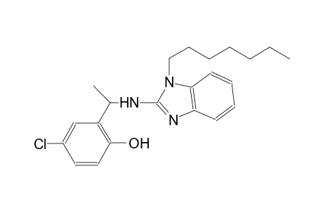 phenol, 4-chloro-2-[1-[(1-heptyl-1H-benzimidazol-2-yl)amino]ethyl]-