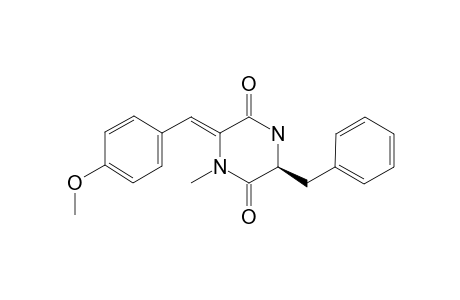 NOCAZINE_C;(3-S,6-Z)-3-BENZYL-6-(4-METHOXYBENZYLIDENE)-1-METHYLPIPERAZINE-2,5-DIONE