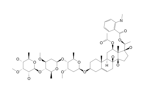 STEPHANOSIDE_B;12-O-ACETYL-20-O-(N-METHYL)-ANTHRANILOYLSARCOSTIN_3-O-BETA-D-(3-O-METHYL-6-DESOXOALLOPYRANOSYL)-(1->4)-BETA-D-