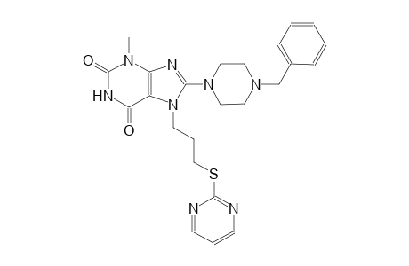 8-(4-benzyl-1-piperazinyl)-3-methyl-7-[3-(2-pyrimidinylsulfanyl)propyl]-3,7-dihydro-1H-purine-2,6-dione