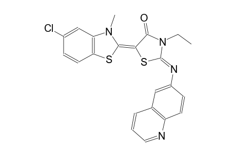 4-thiazolidinone, 5-(5-chloro-3-methyl-2(3H)-benzothiazolylidene)-3-ethyl-2-(6-quinolinylimino)-, (2Z,5Z)-
