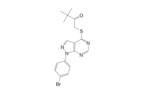 1-{[1-(4-bromophenyl)-1H-pyrazolo[3,4-d]pyrimidin-4-yl]sulfanyl}-3,3-dimethyl-2-butanone