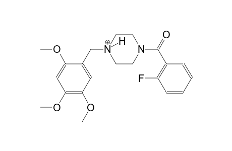 1-(2-fluorobenzoyl)-4-(2,4,5-trimethoxybenzyl)piperazin-4-ium