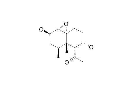 LAEVINOL_G;6-ALPHA-ACETYL-4-BETA,5-BETA-DIMETHYL-1-(10)-ALPHA-EPOXY-2-BETA,7-BETA-DIHYDROXYDECALIN