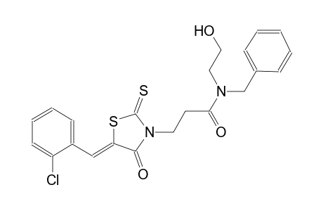 N-benzyl-3-[(5Z)-5-(2-chlorobenzylidene)-4-oxo-2-thioxo-1,3-thiazolidin-3-yl]-N-(2-hydroxyethyl)propanamide