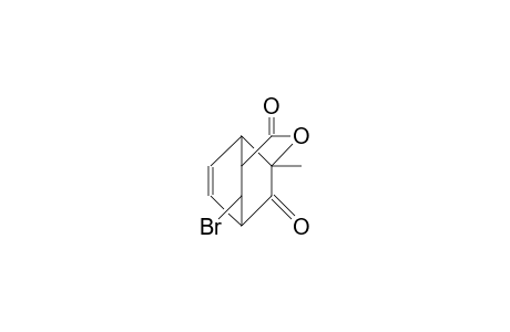 7-anti-Bromo-3-methyl-3-hydroxy-bicyclo(2.2.2)oct-5-en-2-one-8-carboxylic acid, lactone